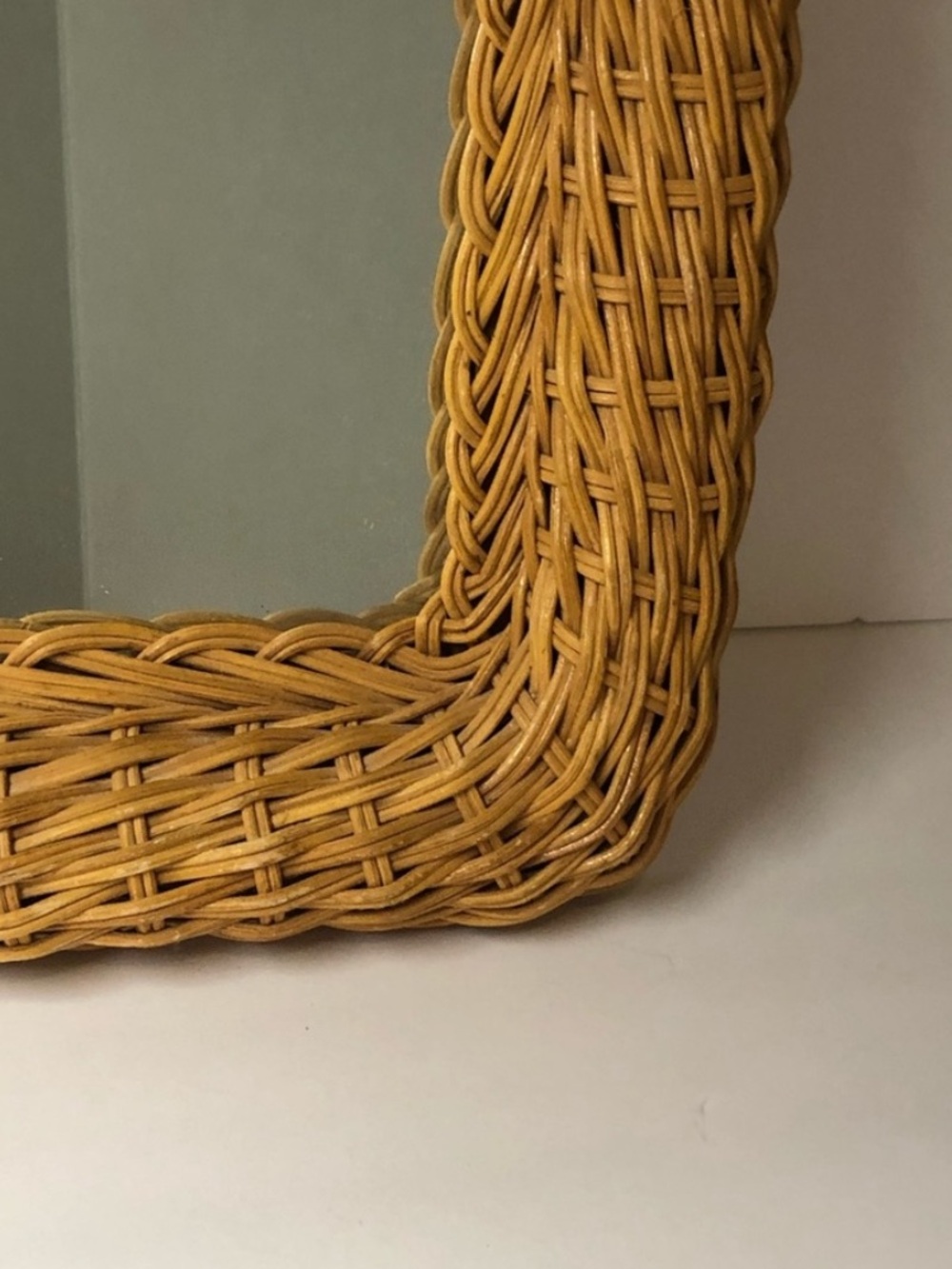 Wicker Ratton Boho Hanging Mirror - Picture 4 of 5